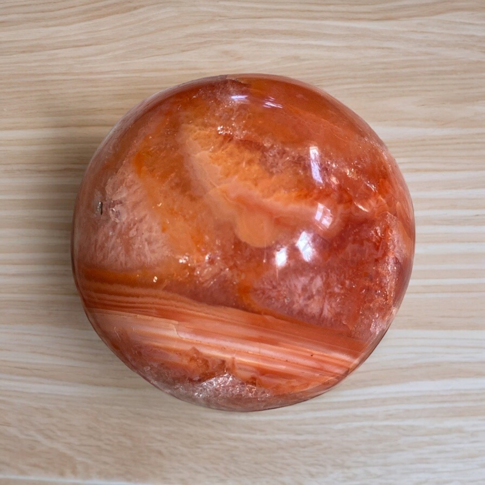 Carnelian with Quartz Sphere